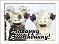 Sheep with raised arms: &ldquo;HaaappY Biiirthdaaay!&rdquo;&rdquo;