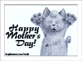 Happy Cuddle Cat with raised Armes: &ldquo;Happy Mother's Day!&rdquo;