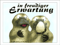 2 Schnabeltiere mit einem Schnabeltierei: &ldquo;in freudiger Erwartung&rdquo;