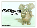 Elefant mit OP-Maske auf: &ldquo;gute Besserung Dir!&rdquo;