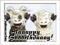 Schafe mit hochgestreckten Armen: &ldquo;Haaappy B&ouml;&ouml;&ouml;rthdaaay!&rdquo;