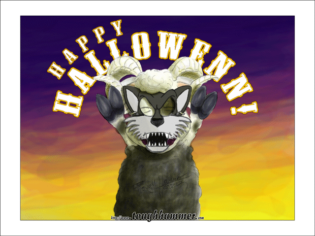 Schafsbock in Wolfsmaske: &ldquo;Happy Halloween!&rdquo;