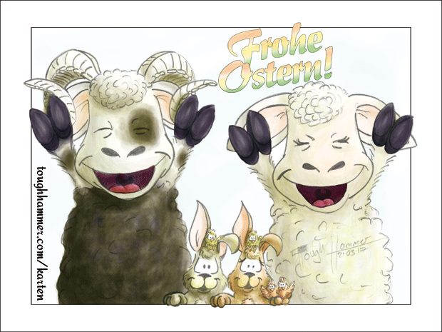 Fr&ouml;hliche Schafe, Kaninchen und K&uuml;ken: &ldquo;Frohe Ostern!&rdquo;