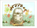 Igel im Laubhaufen wirft Bl&auml;tter hoch: &ldquo;Geniess den Herbst&rdquo;